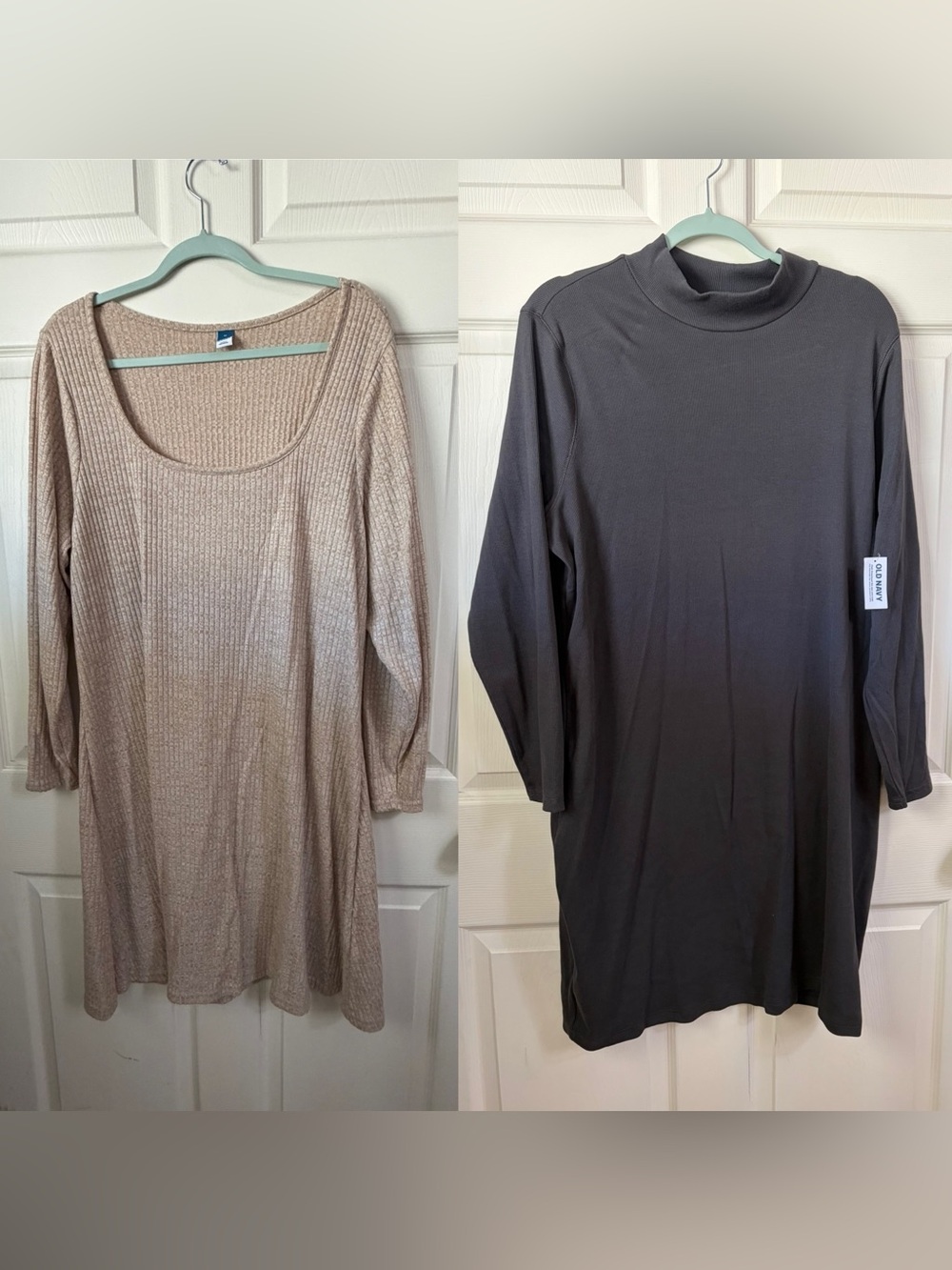OLD NAVY sweater dress bundle Charcoal and Beige